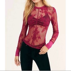 NEW Free People Lace Layering Long Sleeve …